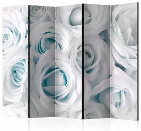 Paravento Satin Rose (Turquoise) II [Room Dividers]