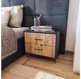 Comodino FELICITA 55x50 cm nero/marrone