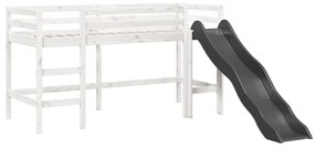 Letto a soppalco senza materasso bambini bianco 90x200cm pino