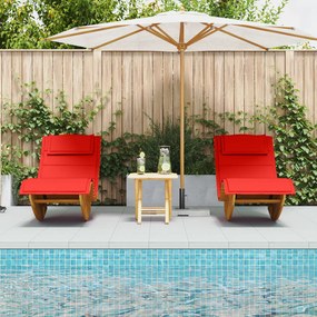 Letto prendisole set di 2 rosso legno e tessuto standard