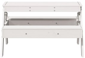 Tavolo picnic per bambini bianco 88x97x52cm legno massello pino