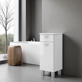 Mobile multiuso con anta e cassetto 35x34 RIGO Bianco Lucido