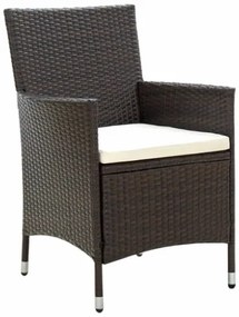 Set Mobili da Giardino 3 pz Polyrattan Marrone