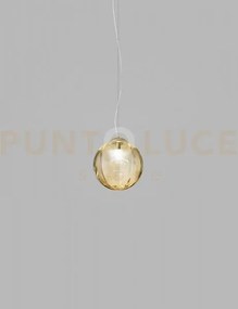 Puppet ring sospensione m ambra trasparente oro satinato 1 luce att...