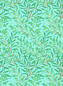 Morris & Co Carta da parati Willow Bough - Sky/ Leaf Green