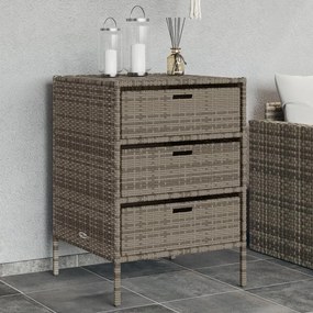 Armadietto Portaoggetti Giardino Grigio 55x59x80cm Polyrattan /