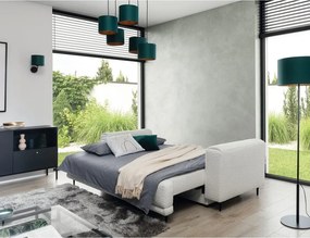 Divano color crema allungabile/con contenitore e rivestimento in bouclé 260 cm Dalia – ELTAP