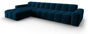 Divano angolare in velluto blu scuro (angolo sinistro) Kendal - Micadoni Home