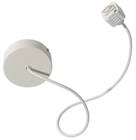 Alimentatore con rosone tondo per binario monofase bianco - Iconic