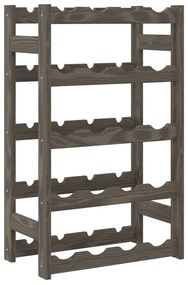 Portabottiglie per 20 bottiglie grigio legno massello di pino