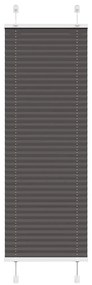Tenda Plissettata Nera 45x150 Cm Larghezza Tessuto 44,4 Cm /