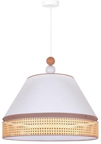 Duolla - Lampadario a sospensione con filo AVIGNON 1xE27/15W/230V diametro 60 cm bianco/rattan