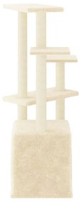 Albero per gatti con tiragraffi in sisal crema 107,5 cm