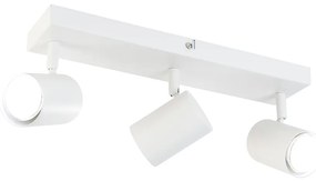 Plafoniera intelligente bianca rettangolare con 3 GU10 Wifi - Jeana