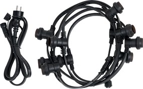 Illuminazione per feste nera collegabile con spina 6m incl. E27 10 luci IP44 - Lubber
