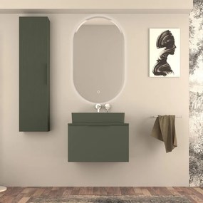 Mobile da bagno sospeso sotto lavabo Modula di BADEN HAUS L 70 x H 43 x P 44 cm verde opaco, 2 cassetti