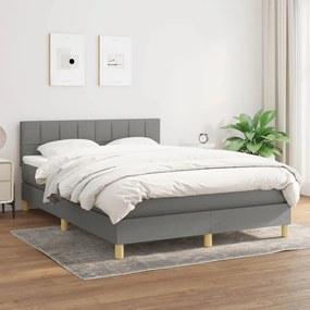 Giroletto A Molle Con Materasso Grigio Scuro 140x200cm Tessuto /