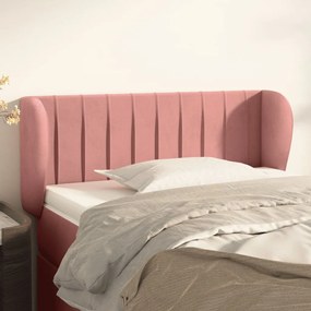Testiera Ad Orecchio Rosa 83x23x78/88 Cm İn Velluto /