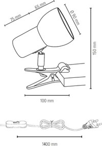 Spot-Light 2224174WKC - Lampada con clip SVENDA 1xE27/60W/230V