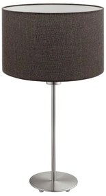 Eglo - Lampada da tavolo LED TUNJA 1xE27/60W/230V 38,5 cm cromo opaco/marrone
