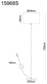 Globo 15968S - Lampada da terra DELEON 1xE27/60W/230V
