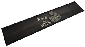 Tappeto Da Cucina Lavabile Nero Tazza 60x300 Cm İn Velluto /