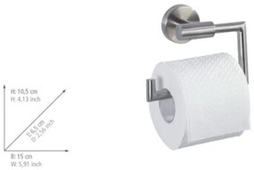 WENKO 19612100 - Porta rotolo per carta igienica BOSIO MATT 15x10,5 cm acciaio inox/argento