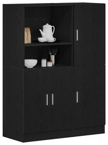 Set Di Mobili Da Cucina 2 Pz Nero İn Truciolato /