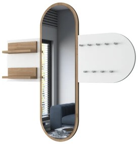 Specchio da parete RANI 125x120 cm bianco/marrone