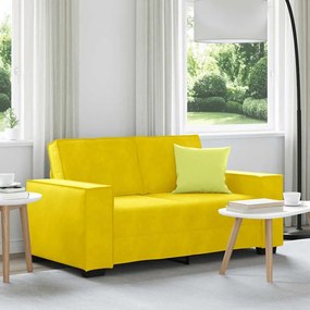 Divano A 2 Posti Giallo 120 Cm İn Velluto /