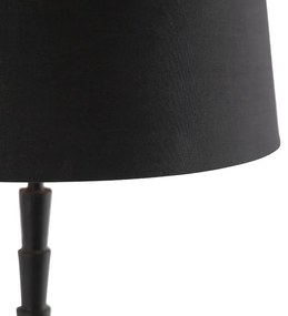 Lampada da tavolo Art Déco nera paralume nero 35 cm - PISOS