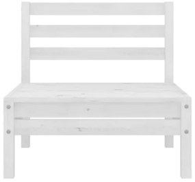 Set Divani da Giardino 4 pz Bianco in Legno Massello di Pino