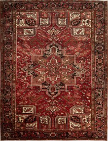 Heriz Tappeto persiano 340x260 Rosso (Iran) Annodato A Mano