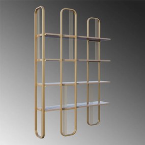 Scaffale in pino con decorazioni in oro 125x180 cm Sierra - Kalune Design