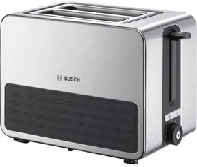 Bosch - Haushalt TAT7S25 Tostapane Con griglia scaldabriosche integrata acciaio inox, Nero