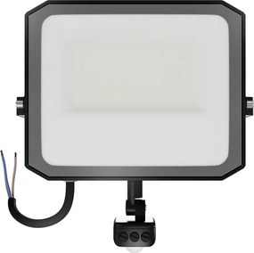 Faro LED 100W IP65 Nero con Sensore di Movimento e OSRAM chip LED Colore Bianco Naturale 4.000K