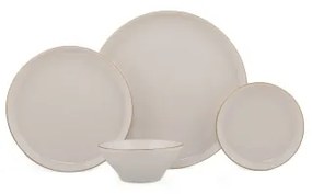 Set da tavola 16 pezzi beige/dorato in porcellana