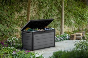 Baule Cassapanca da Esterno 122,9x62,1x70,6 cm in Evotech Keter Cortina Box 100G Grigio...