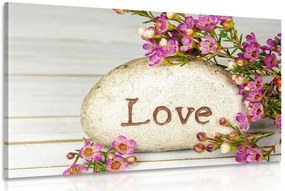 Stampa su tela – Con scritta su pietra Love