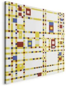 Quadro - Broadway Boogie Woogie (Piet Mondrian) Su tela italiana 60x60