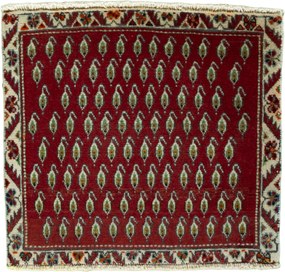 Shiraz Tappeto persiano 60x60 Rosso (Iran) Annodato A Mano