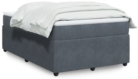 Giroletto A Molle Con Materasso Grigio Scuro 120x190 Cm Velluto /