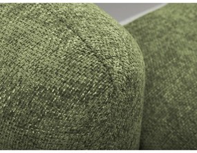 Divano angolare verde allungabile/con contenitore (con penisola a destra/con chaise lounge) con rivestimento in ciniglia Mele – Makamii