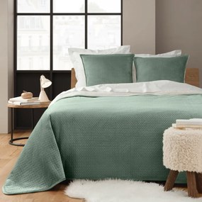 Set con copriletto e federa verde in sherpa 220x240 cm Mylene – douceur d'intérieur