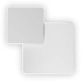 Applique Moderna Square Pouche Metallo Bianco Led 14W 3000K Luce Calda