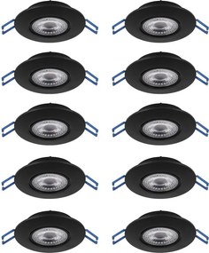 Eglo 300192 - SET 10x LED faretto da incasso GEDREZ LED/4,9W/230V Ø 9 cm nero