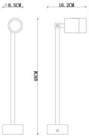 Faretto da Parete Acciaio INOX, GU10, IP54, Orientabile per Insegne e Arredo Base GU10