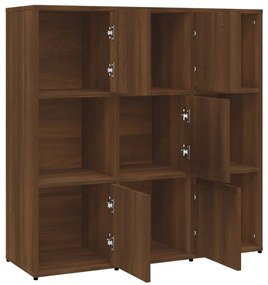 Libreria rovere marrone 90x30x90 cm in legno multistrato