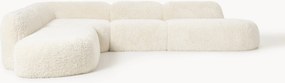 Divano angolare 4 posti componibile XL con chaise longue in teddy Wolke