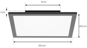 Pannello LED Lindby in laminato, nero, 29,5 x 29,5 cm